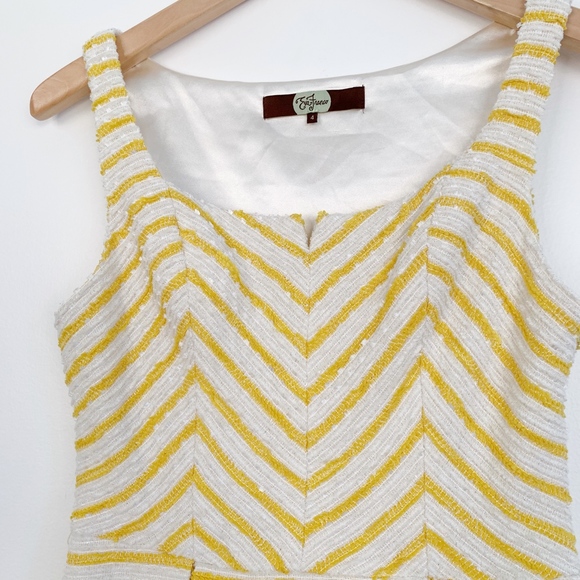 Eva Franco Yellow Striped Chevron Dress - Picture 3 of 6